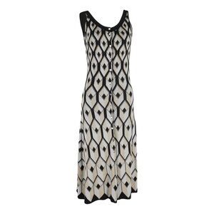 Paco Rabanne Geometric-Intarsia Metallic-Weave
Midi Dress In Multicolour Viscose